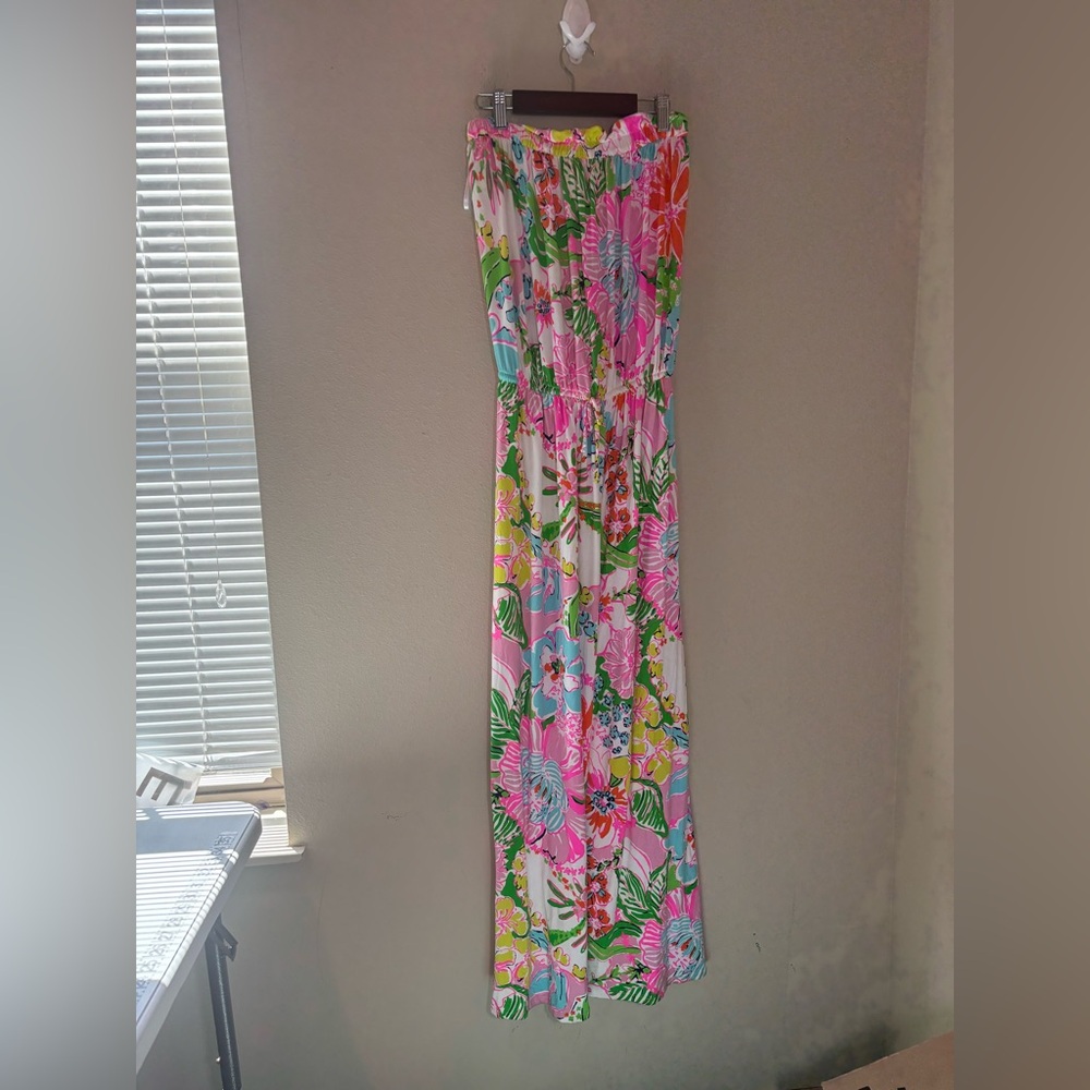 Lilly Pulitzer Target Line Pink and Green Floral Dress size Large